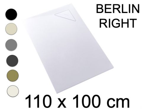 Shower tray, 110x100 cm, right angle drain - BERLIN RIGHT 100x110