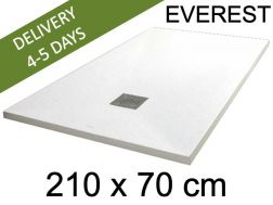Shower tray, 210x70 cm, extra flat, Acrystone resin - EVEREST WHITE 70x210