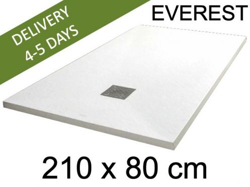Shower tray, 210x80 cm, extra flat, Acrystone resin - EVEREST WHITE 80x210