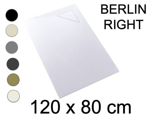 Shower tray, 120x80 cm, right angle drain - BERLIN RIGHT 80x120