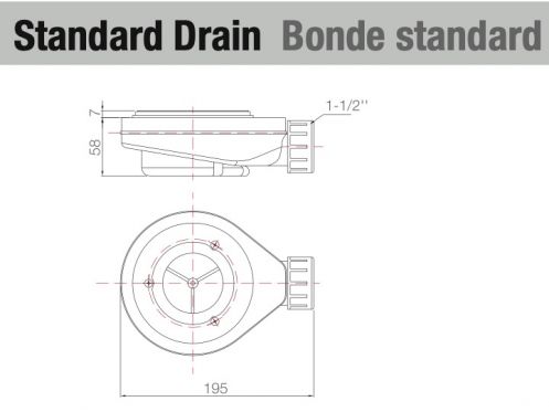 Shower tray, 150x90 cm, angle drain - BERLIN 90x150