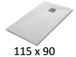 Shower tray 115x90 cm, resin, extra flat, cuttable, TECNIK 90x115