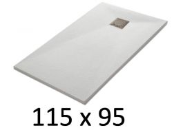 Shower tray 115x95 cm, resin, extra flat, cuttable, TECNIK 95x115