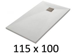 Shower tray 115x100 cm, resin, extra flat, cuttable, TECNIK 100x115