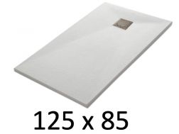Shower tray 125x85 cm, resin, extra flat, cuttable, TECNIK 85x125