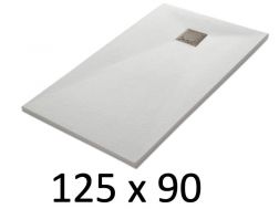 Shower tray 125x90 cm, resin, extra flat, cuttable, TECNIK 90x125