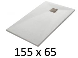Shower tray 155x65 cm, resin, extra flat, cuttable, TECNIK 65x155