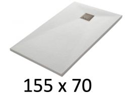 Shower tray 155x70 cm, resin, extra flat, cuttable, TECNIK 70x155