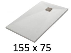 Shower tray 155x75 cm, resin, extra flat, cuttable, TECNIK 75x155