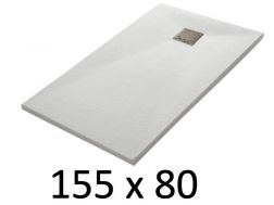Shower tray 155x80 cm, resin, extra flat, cuttable, TECNIK 80x155