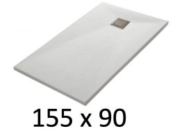 Shower tray 155x90 cm, resin, extra flat, cuttable, TECNIK 90x155