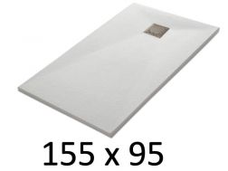 Shower tray 155x95 cm, resin, extra flat, cuttable, TECNIK 95x155