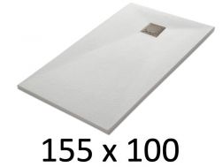 Shower tray 155x100 cm, resin, extra flat, cuttable, TECNIK 100x155