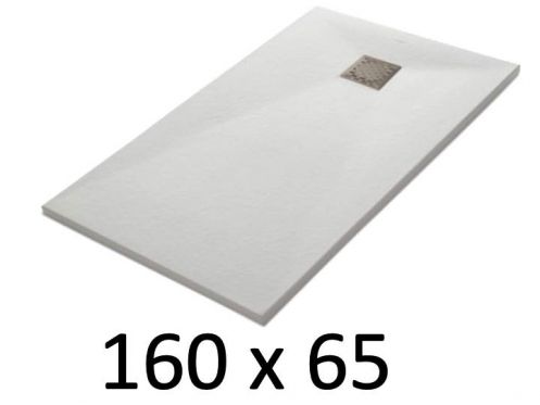 Shower tray 160x65 cm, resin, extra flat, cuttable, TECNIK 65x160