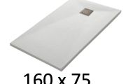 Shower tray 160x75 cm, resin, extra flat, cuttable, TECNIK 75x160