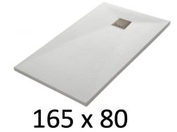 Shower tray 165x80 cm, resin, extra flat, cuttable, TECNIK 80x165