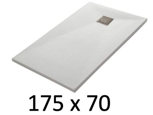 Shower tray 175x70 cm, resin, extra flat, cuttable, TECNIK 70x175