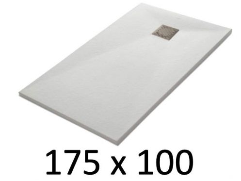 Shower tray 175x100 cm, resin, extra flat, cuttable, TECNIK 100x175
