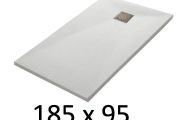 Shower tray 185x95 cm, resin, extra flat, cuttable, TECNIK 95x185