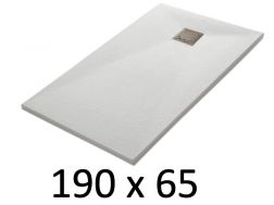 Shower tray 190x65 cm, resin, extra flat, cuttable, TECNIK 65x190
