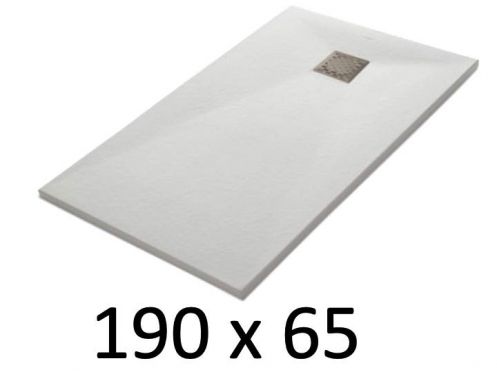 Shower tray 190x65 cm, resin, extra flat, cuttable, TECNIK 65x190