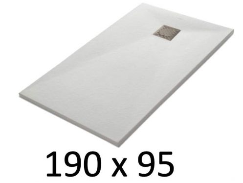 Shower tray 190x95 cm, resin, extra flat, cuttable, TECNIK 95x190
