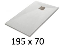 Shower tray 195x70 cm, resin, extra flat, cuttable, TECNIK 70x195