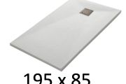 Shower tray 195x85 cm, resin, extra flat, cuttable, TECNIK 85x195