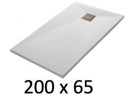 Shower tray 200x65 cm, resin, extra flat, cuttable, TECNIK 65x200