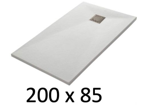 Shower tray 200x85 cm, resin, extra flat, cuttable, TECNIK 85x200