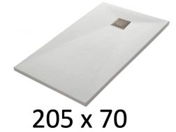 Shower tray 205x70 cm, resin, extra flat, cuttable, TECNIK 70x205