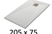 Shower tray 205x75 cm, resin, extra flat, cuttable, TECNIK 75x205