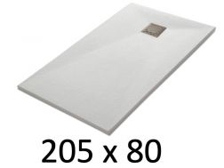 Shower tray 205x80 cm, resin, extra flat, cuttable, TECNIK 80x205