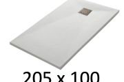 Shower tray 205x100 cm, resin, extra flat, cuttable, TECNIK 100x205