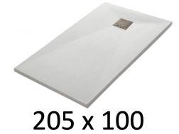 Shower tray 205x100 cm, resin, extra flat, cuttable, TECNIK 100x205