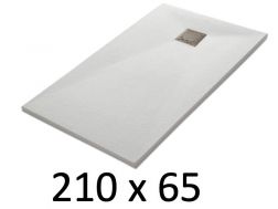 Shower tray 210x65 cm, resin, extra flat, cuttable, TECNIK 65x210
