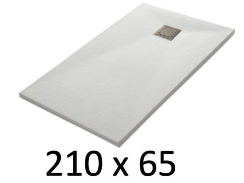 Shower tray 210x65 cm, resin, extra flat, cuttable, TECNIK 65x210