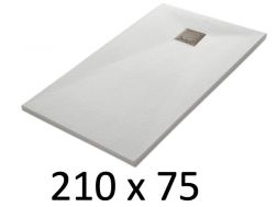 Shower tray 210x75 cm, resin, extra flat, cuttable, TECNIK 75x210