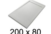 Shower tray, large, 200x80 cm, Acrystone resin - ETNA COVER 80x200