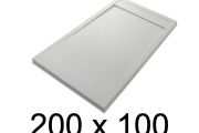 Shower tray, large, 200x100 cm, Acrystone resin - ETNA COVER 100x200