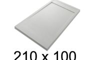 Shower tray, large, 210x100 cm, Acrystone resin - ETNA COVER 100x210