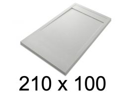 Shower tray, large, 210x100 cm, Acrystone resin - ETNA COVER 100x210