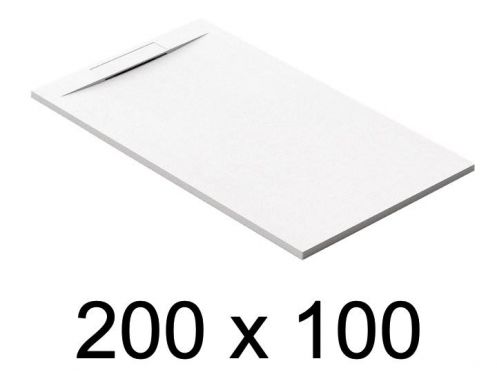 Guilty shower tray, 200x100 cm, discreet drain - EcoWall