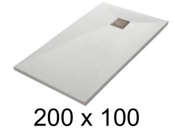 Shower tray 200x100 cm, resin, extra flat, cuttable, TECNIK 100x200