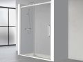 Sliding shower door, 111 to 113 cm, with fixed glass - NANTES 310 CH