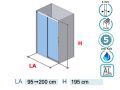 Sliding shower door, 145 to 148 cm, with fixed glass - NANTES 310 CH