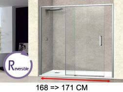 Sliding shower door, 168 to 171 cm, with fixed glass - NANTES 310 CH