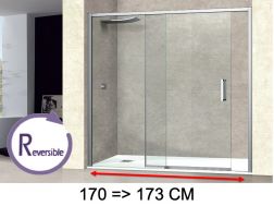 Sliding shower door, 170 to 173 cm, with fixed glass - NANTES 310 CH