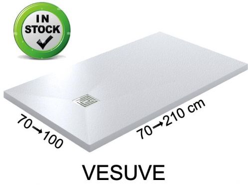Shower tray, extra slim, mineral resin VESUVE