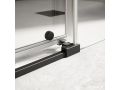 Sliding shower door, 111 to 113 cm, with fixed glass - NANTES 310 BLACK